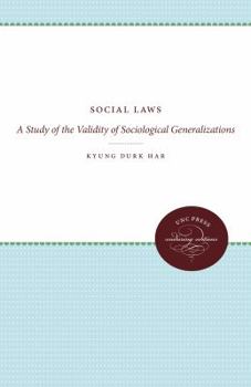 Paperback Social Laws: A Study of the Validity of Sociological Generalizations Book