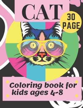 Paperback Cat coloring book for kids ages 4-8,30 page Book