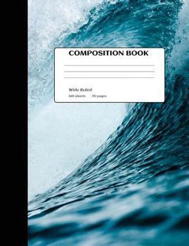 Paperback Ocean Composition Book: Surfer Notebook, Ocean View Book, Composition Notebook For School, Ocean Waves Composition Notebook Wide Ruled, 7.44"x Book