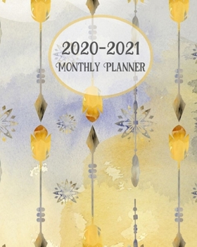 2020-2021 Monthly Planner: Yellow Tribal - LARGE 24 Months Calendar - 2 Year Diary Journal - Multi Year Schedule Organizer - January 2020 to December 2021 Agenda Notebook with Inspirational Quotes
