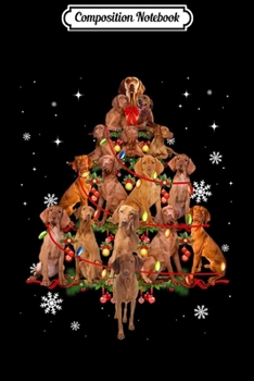 Composition Notebook: Vizsla Christmas Tree Lights Funny Dogt Xmas Gift  Journal/Notebook Blank Lined Ruled 6x9 100 Pages