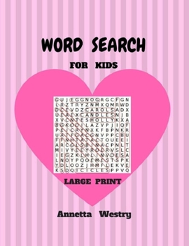 Paperback Word Search For Kids Large Print: Easy Fun Words 50 Puzzles [Large Print] Book