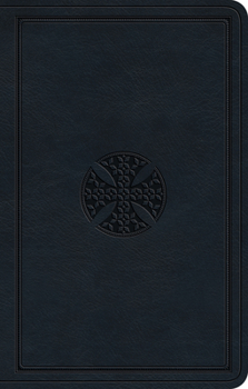 Leather Bound ESV Premium Gift Bible (Trutone, Navy, Mosaic Cross Design) Book