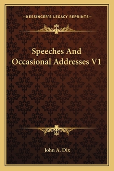 Paperback Speeches and Occasional Addresses V1 Book