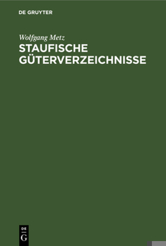 Hardcover Staufische Güterverzeichnisse [German] Book