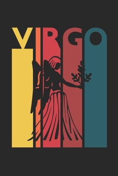 Retro Virgo Notebook - Horoscope Journal - Zodiac Signs Diary - August September Birthday Virgo Gift: Medium College-Ruled Journey Diary, 110 page, Lined, 6x9 (15.2 x 22.9 cm)