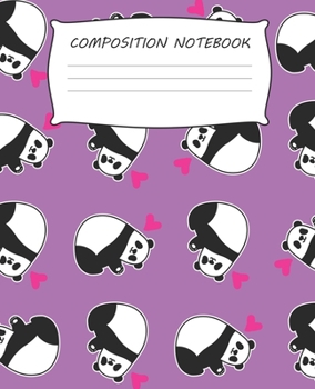 Paperback Composition Notebook: Panda Bear Purple Pattern Teens Girls College Homeschool Kids First Second Grade Composition Notebook 100 College Rule Book