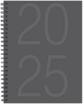 Spiral-bound Charcoal 2025 6.5 X 8.5 Softcover Weekly Planner Book