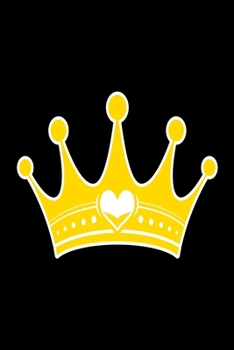 Princess with crown and heart yellow version: Dot Grid 6x9 Dotted Bullet Journal and Notebook 120 Pages for girls and women