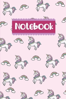 Paperback Notebook: Beautiful Unicorn with Rainbows Book