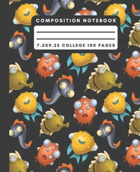 Composition Notebook: Funny Fish Composition Notebook College Ruled Paper Notebook Journal For Writing Funky Animal Blank Lined Workbook for Students For School Homework