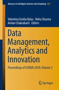 Paperback Data Management, Analytics and Innovation: Proceedings of Icdmai 2018, Volume 2 Book