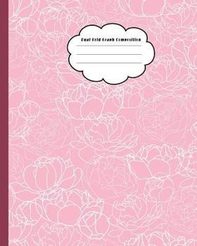 Paperback Dual Grid Graph Composition: Pink Flowers Composition Notebook Half Graph 4x4 Half Lined Paper on Same Page, Squared, Science, Maths, Lab Notebooks Book