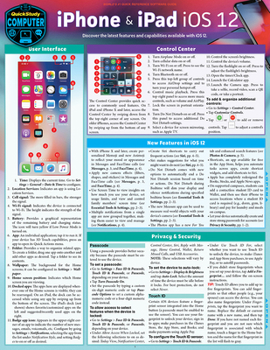Paperback iPhone & iPad IOS 12: A Quickstudy Laminated Reference Guide Book
