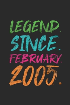 Legend Since February 2005: Happy Birthday Gift Idea for Boys And Girls - Graph Paper Notebook / Journal (6" X 9" - 5 Squares per inch - 120 Pages)