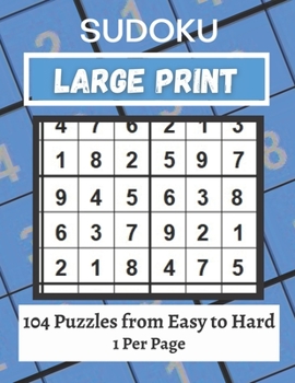 Paperback Large Print Sudoku Puzzle Book Easy to Hard: 101+ Sudoku Puzzles Large Print for Adults & Seniors [Large Print] Book