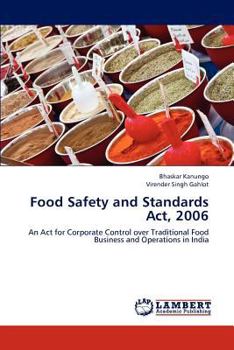Paperback Food Safety and Standards Act, 2006 Book