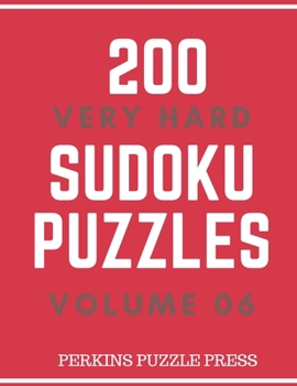Paperback 200 Very Hard Sudoku Puzzles Volume 06 Book
