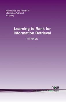 Paperback Learning to Rank for Information Retrieval Book