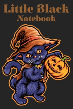 Little Black Notebook: Halloween Edition Minimal Cat Journal with College-Ruled_6 x 9_100_Page Blank Lined Paperback  Journal, Notes,