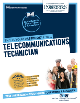 Paperback Telecommunications Technician (C-3411): Passbooks Study Guide Volume 3411 Book