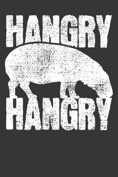 Notebook: Hippo Animal Lover Gift Hangry Hangry Vintage Dot Grid 6x9 120 Pages