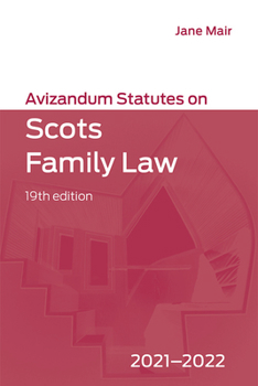 Paperback Avizandum Statutes on Scots Family Law: 2021-2022 Book