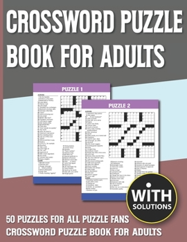 Paperback Crossword Puzzle Book For Adults: Brain Game For Adults And Seniors With Solution [Large Print] Book