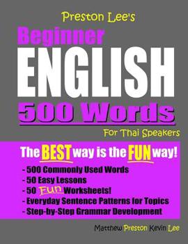 Paperback Preston Lee's Beginner English 500 Words For Thai Speakers Book