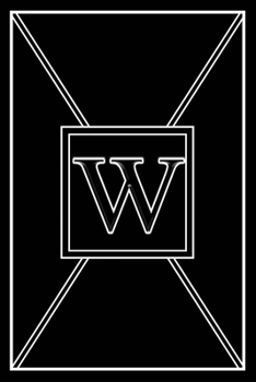 W: Personalized Dot Grid Bullet BUJO Notebook Journal Modern Sleek Black White Minimalist Initial Monogram Letter W - Many Usage Handy Travel Size For Boys MenTeens