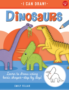 Paperback Dinosaurs: Learn to Draw Using Basic Shapes--Step by Step! Book