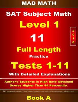 Paperback 2018 SAT Subject Level 1 Book A Tests 1-11 Book