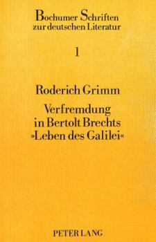Paperback Verfremdung in Bertolt Brechts «Leben Des Galilei» [German] Book
