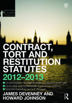 Paperback Contract, Tort and Restitution Statutes 2012-2013 Book