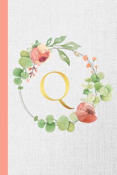 Q: Monogram Initial Composition Notebook Gold & Watercolor Botanical Personalized Notebook for Girls & Women