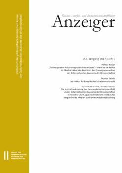 Paperback Geistes-, Sozial- Und Kulturwissenschaftlicher Anzeiger 152. Jahrgang 2017, Heft 1 [German] Book