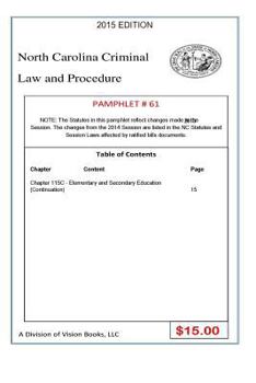 Paperback North Carolina Criminal Law and Procedure-Pamphlet 61 Book