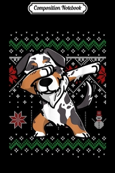 Composition Notebook: Australian Shepherd Dabbing Ugly Sweater Christmas Gift  Journal/Notebook Blank Lined Ruled 6x9 100 Pages