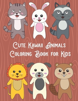 Paperback Cute Kawaii Animals Coloring Book for Kids: 30 Illustrated Fun & Educational Life Stress Free Single-Sided Colouring Activities for Kids & Toddlers - Book