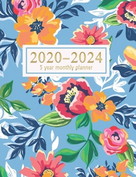5 year monthly planner 2020-2024: 60 Months Calendar with Federal Holidays | Appointment Notebook | Agenda Schedule Organizer Logbook | Inspirational ... (2020-2024 5 Planner Flower Watercolor)