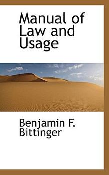 Paperback Manual of Law and Usage Book