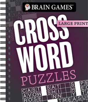 Spiral-bound Brain Games - Large Print: Crossword Puzzles (Dark Gray) [Large Print] Book