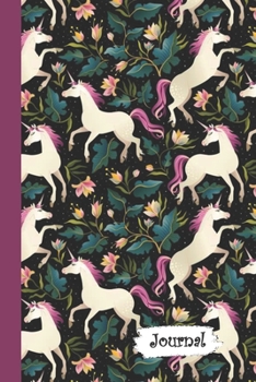 Journal: Garden of Flowers Mystic Unicorn Diary with Blank Lined Notebook Paper