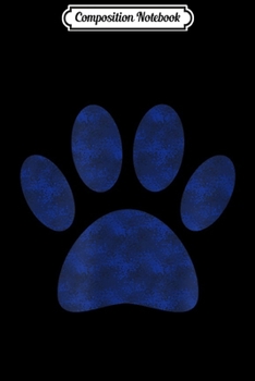 Composition Notebook: Blue Camouflage Dog Paw Print Drawing Journal/Notebook Blank Lined Ruled 6x9 100 Pages