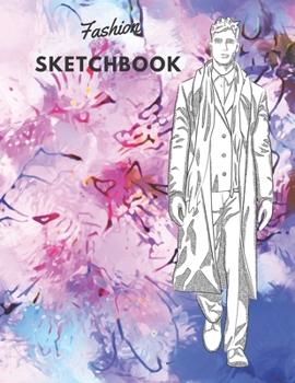 Paperback Fashion SketchBook: 100 Large Male Figure Templates With 10 Different Poses for Easily Sketching Your Fashion Design Styles Book