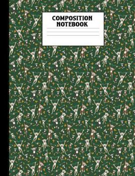 Composition Notebook : Monkey Jungle Pattern Wide Ruled Book