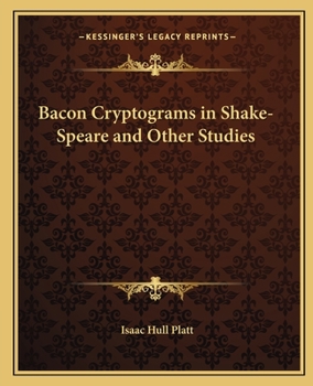 Paperback Bacon Cryptograms in Shake-Speare and Other Studies Book