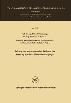 Paperback Beitrag Zum Experimentellen Problem Der Messung Schneller Elektrodenvorgänge [German] Book