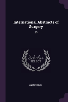 Paperback International Abstracts of Surgery: 35 Book