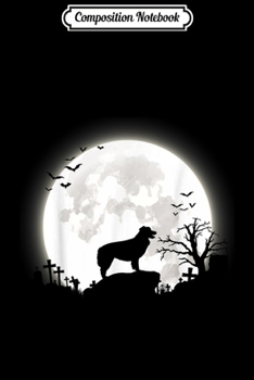 Composition Notebook: Australian Shepherd And Moon Halloween  Journal/Notebook Blank Lined Ruled 6x9 100 Pages